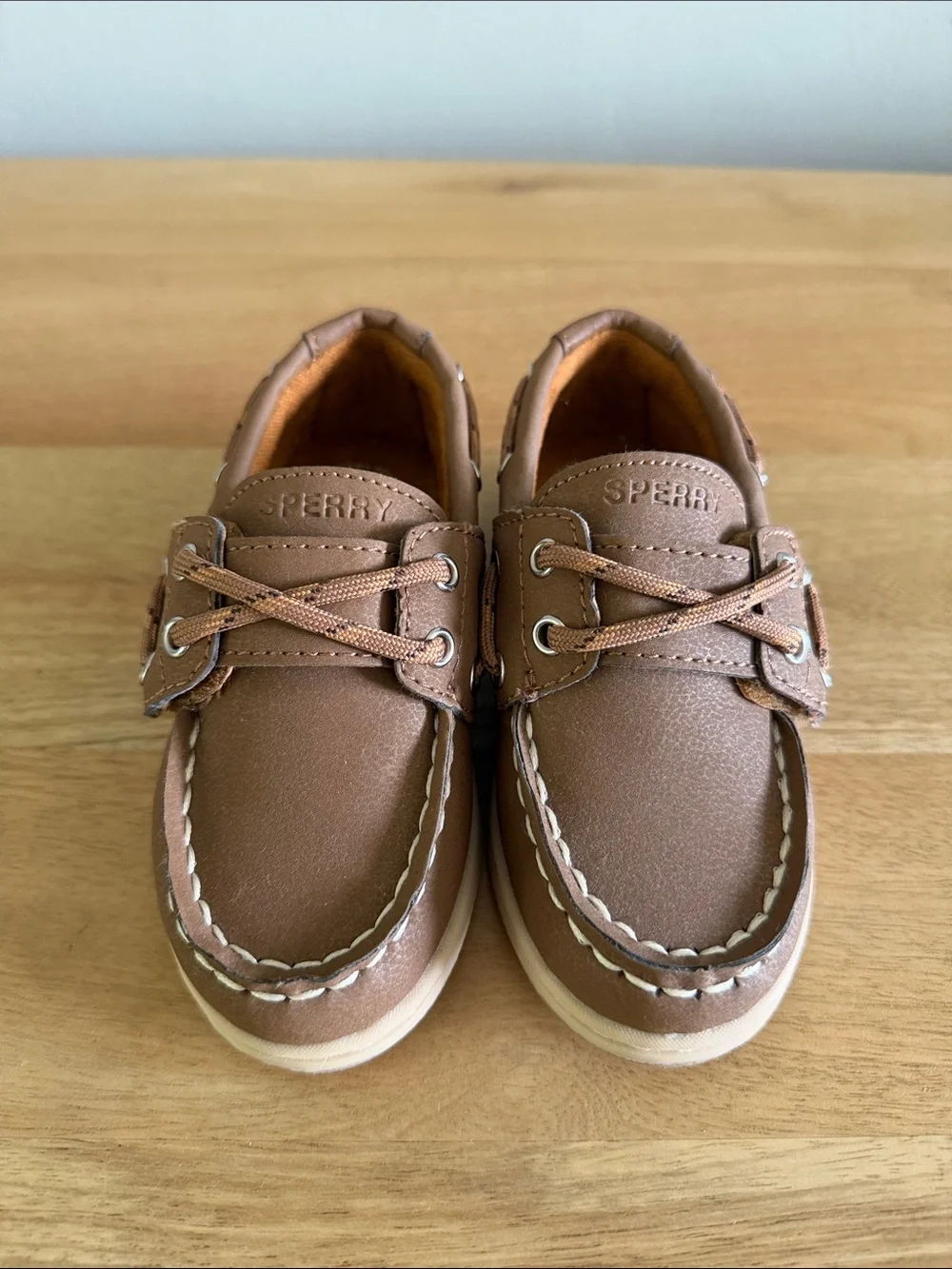 Sperry Kids Brown Leather Lace-Up Moccasins